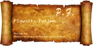 Plavsitz Fatime névjegykártya